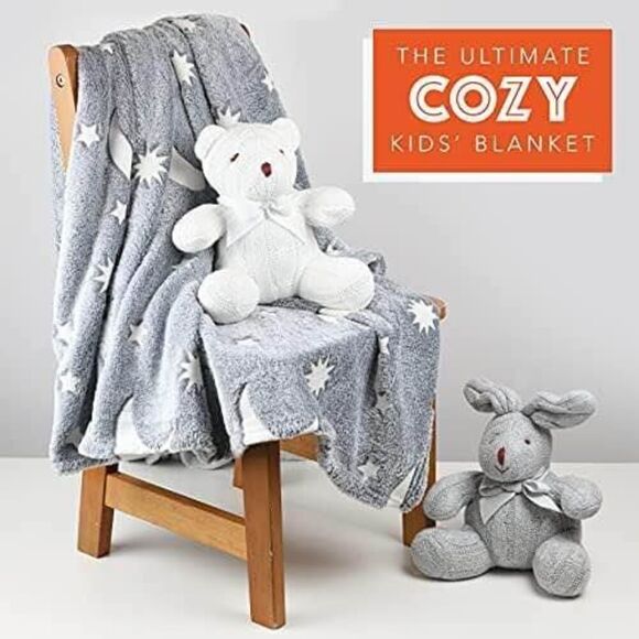 [Gray] Glow in The Dark 50 x 60 Inches‎ Fun, Cozy Fleece Throw Blankets - Picture 1 of 6